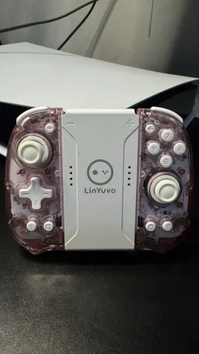 JOYCON LINYUVO KS58 ROSA TRANSLÚCIDO - CONTROLE NINTENDO SWITCH