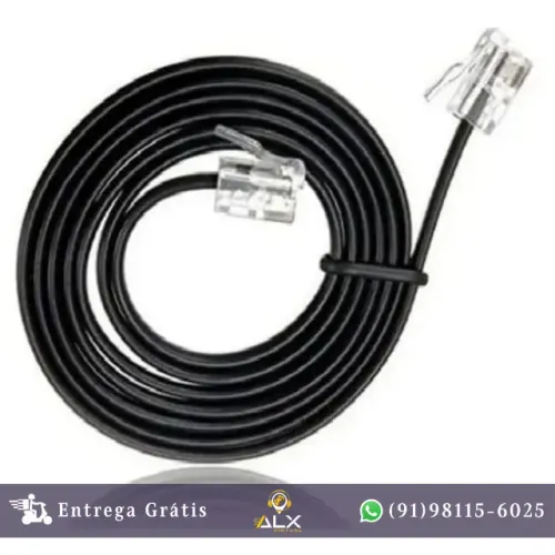Cabo Extensor P/ Telefone Rj11 4 Vias 5m Preto Storm *ENTREGA GRÁTIS*