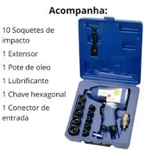 Kit Chave de Impacto Pneumática RP7808 - Rongpeng