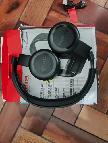 Headphone Bluetooth Aiwa AWS-HP-03-B Preto - Som de Alta Fidelidade