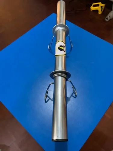 Par de barras para halteres 40cm tubular com presilhas