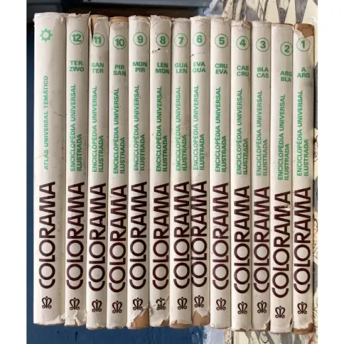 Enciclopédia Colorama 12 Volumes + Atlas 1973 Em Cores