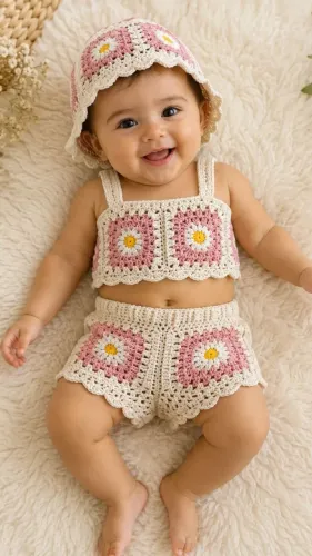 Conjunto infantil de crochê