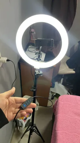 Kit Completo Ring Light Com Tripé Dimmer Youtuber Selfie Pro