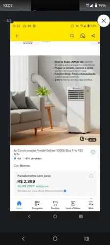 Ar condicionado portátil novo