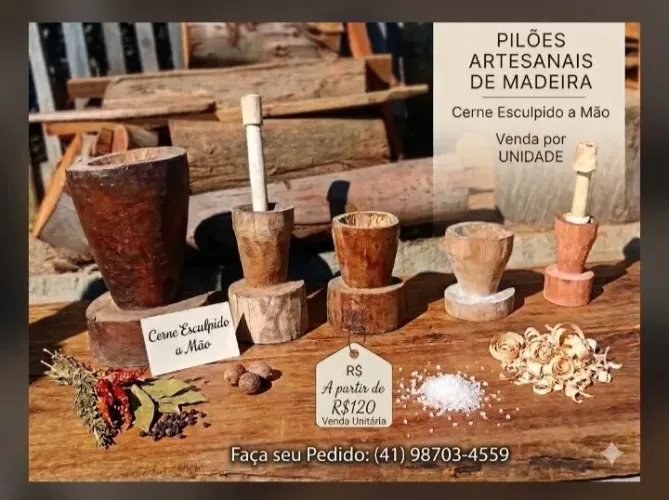 Cerne esculpido a mão, arte que se transforma