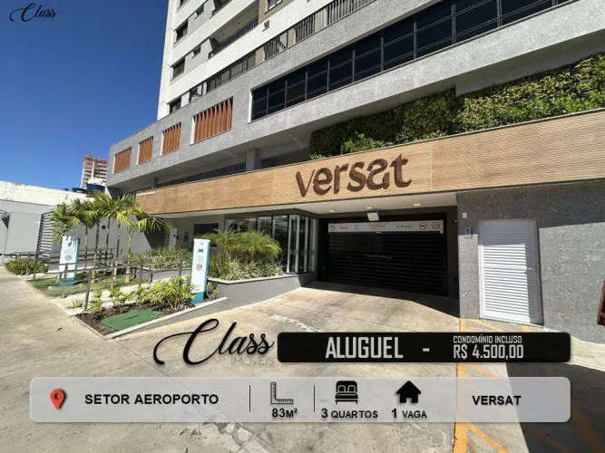 VERSAT| SETOR AEROPORTO | 3 QUARTOS| 83m² | 1 VAGA DE GARAGEM REF: 4249307