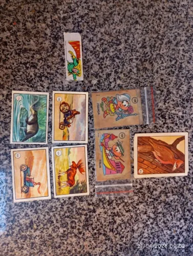 Antigos cromos figurinhas Nora, turma da Monica e Marvel