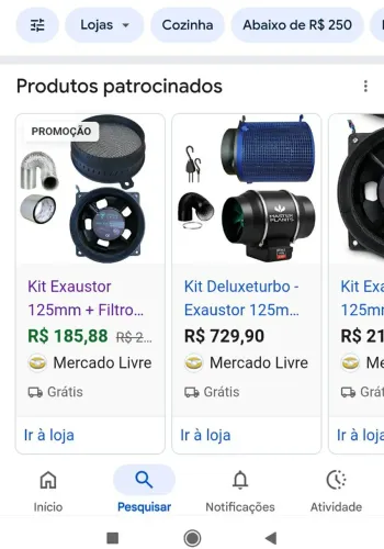 kit exaustor 125mm filtro odor carvão ativado grow indoor