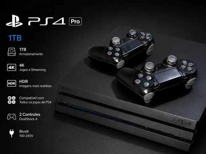 Playstation 4 1tr acompanhado por 2 controles originais na caixa