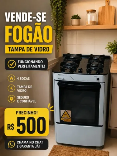 fogao 4 bocas tampo de vidro