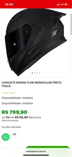 Capacete norisk novo