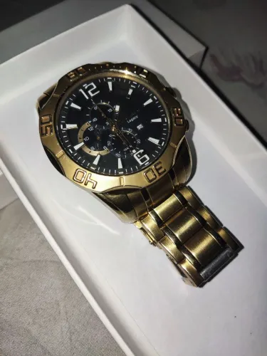 RELÓGIO TECHNOS foleação a ouro