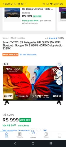 Tv Nova Toda Boa Com Nota Fiscal 