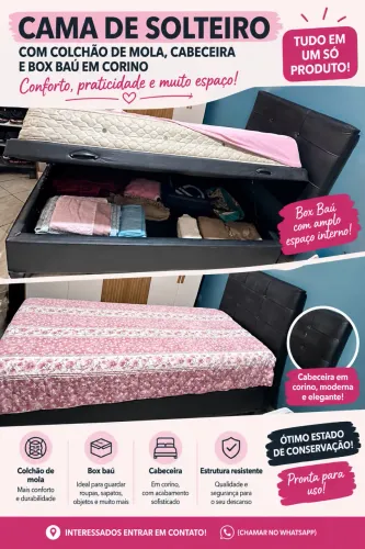 Cama box baú solteiro