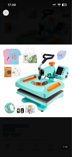 Kit Prensa Térmica Mecolour 10 em 1 - Estado de Nova!