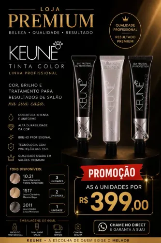 Kit 6 Tintas Keune Profissional Original - Promoção R$399