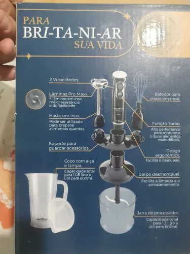 Mixer Britânia 3 em 1 500W Completo na Caixa - Nunca Usado