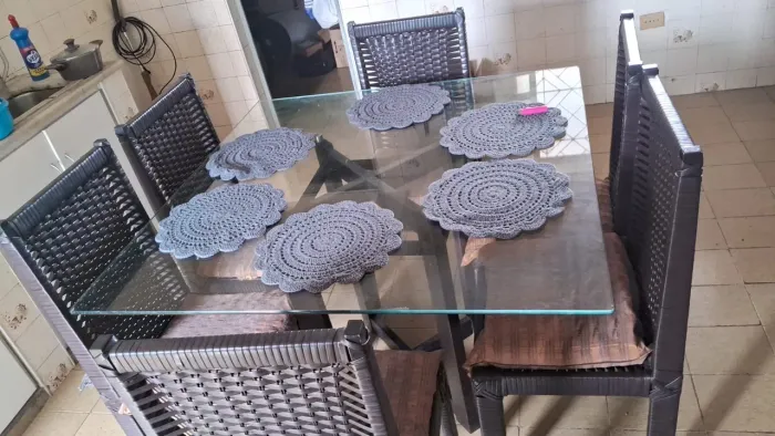 mesa de vidro 6 cadeiras 