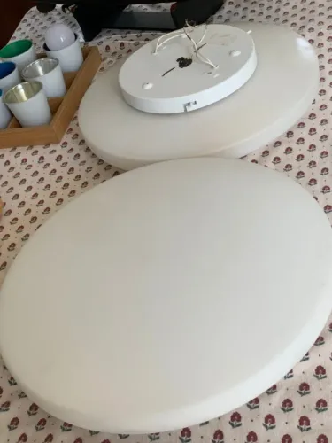 2 Plafons de teto redondo com vidro fosco - 2 lâmpadas E27