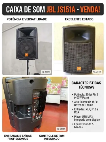 Caixa JBL 15 pol 400w