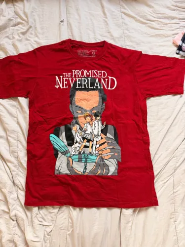 camiseta the promised neverland vermelha g