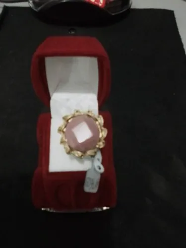 anel pedra rose.