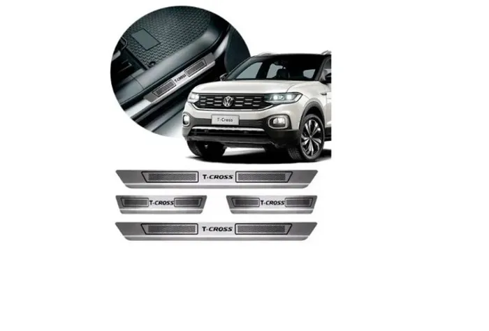 Jogo Soleira de Porta Aco Inox Volkswagen T-Cross 2019 2020