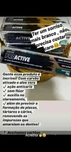 Gel dental Carvão ativado Pro Active