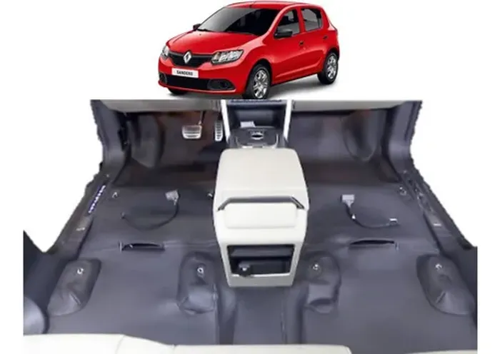 Tapete Couro Emborrachado Assoalho Sandero Stepway Todos