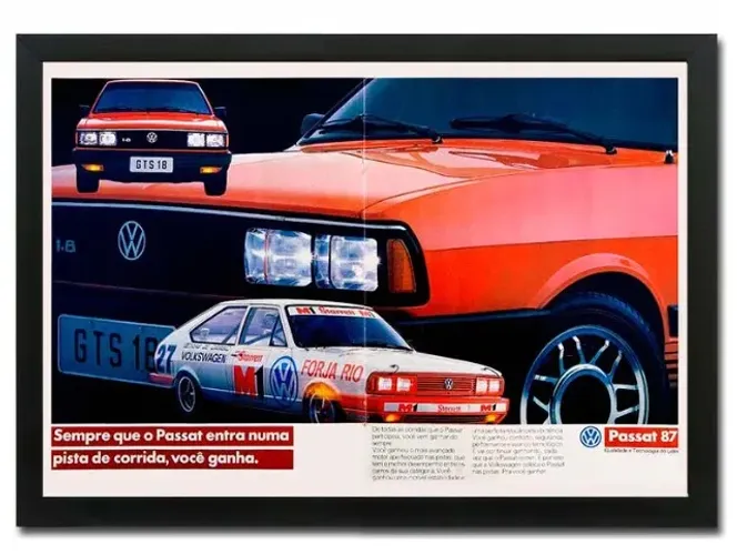 Passat GTS Pointer 1987 - Quadro decorativo com propaganda original de revista
