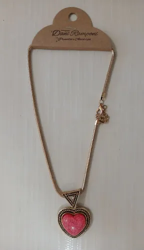 Colar Coração Rosa Dani Ramponi