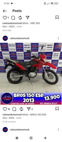 Moto NXR Bros ESD ano 2013 valor 13900