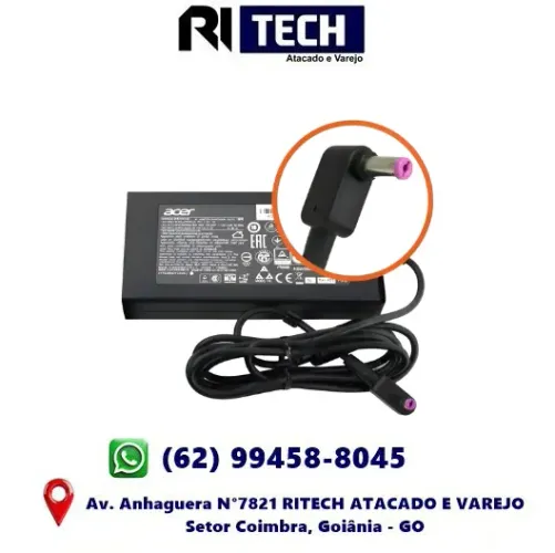 Fonte Carregador Notebook Acer Nitro 5 19v 7.1a 135w Pa-1131-1