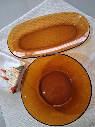 Conjunto Duralex original âmbar