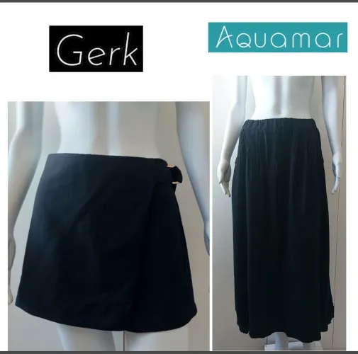 Short saia Gerk e saia Aquamar Preta
