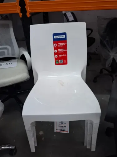 Cadeira Tramontina Alice Branca - Super Resistente (Suporta 182kg) - Nova
