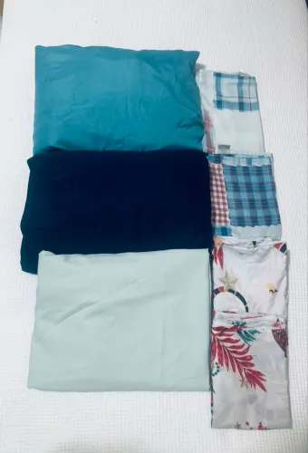 Kit com 3 lençóis com elástico casal Queen  + 4 fronhas  