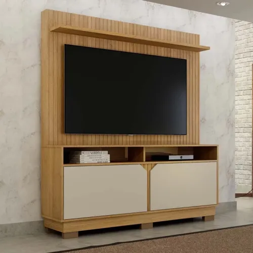 Home Ber Cinamomo/Off Painel Fresado TV até 55 Polegadas l2m