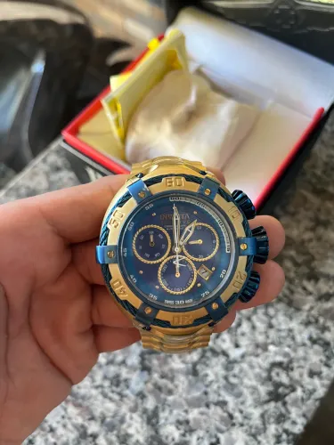Relógio Invicta Reserve Bolt Zeus Original - Banhado a Ouro - Estojo e Manuais.