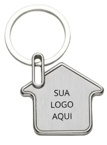 Chaveiro Metal Formato Casa, Aço Inox Alto Padrão , Caixa Com 30 Peças 