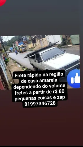 Fretes no precinho frete na região de casa amarela r$ 80