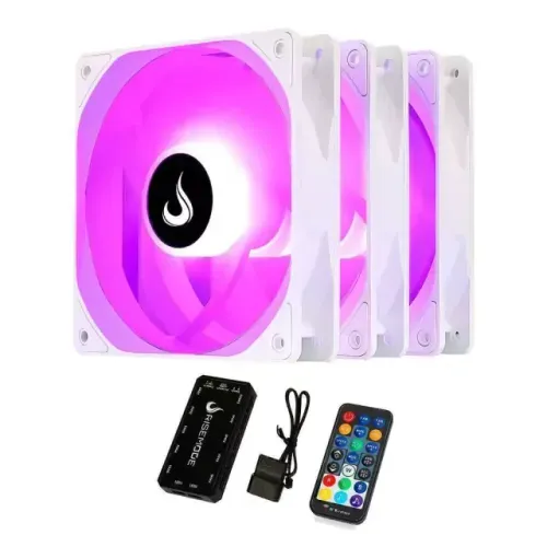 Kit 3 Cooler 120mm Fan Rise Mode Frost com Controladora e Controle - WZetta