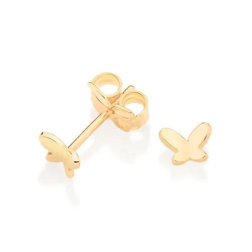 Brincos Rommanel de Borboleta em Ouro 18k