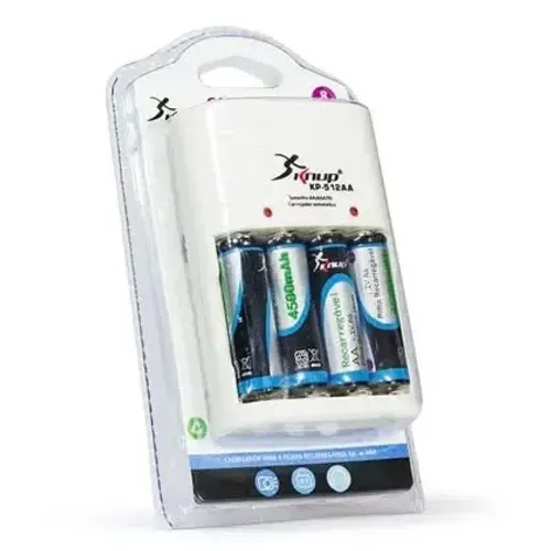Carregador de Pilhas AA/AAA KP-512AA Knup com 4