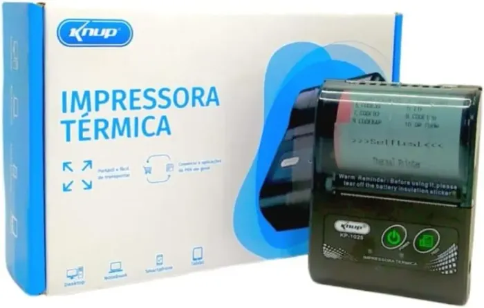 Mini Impressora Termica Portátil Bluetooth Knup Kp-1025 Novo Loja Coimbra Computadores