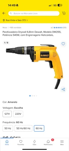 Parafusadeira Drywall Dewalt 6,8nm 540W - DW255