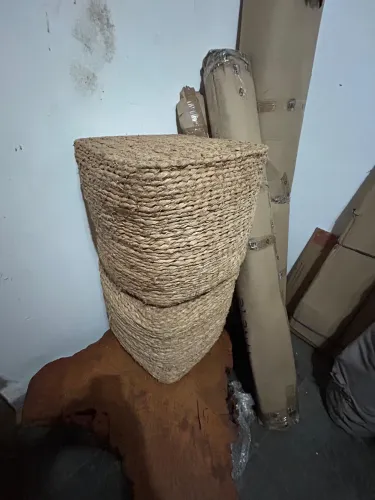 Puf quadrado em vime (2 Un)