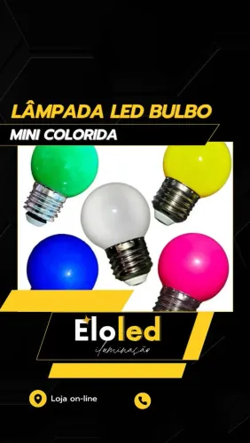 Lâmpada LED Bulbo Mini Colorida