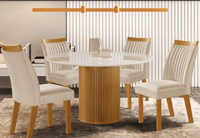 sala mesa de jantar com 4 cadeiras